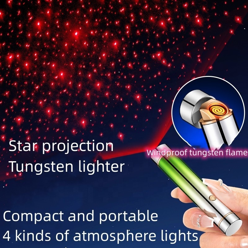 Portable Usb Mini  Flameless Lighter Windproof Tungsten Touch Lighter Round Charging Lighter Metal Cigarette Lighter