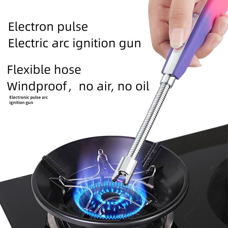 Creative Electronic Cigarette Lighter Candle Aroma Igniter Outdoors Zinc Alloy BBQ Electric Lighter, USB Chargeable Arc Lighter