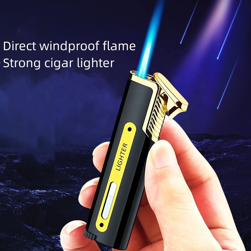 Torch Cigar Lighter With Adjustable Jet Flame,Cigar Holder Honorable Gift For Men Windproof Cool Refillable Butane Lighters