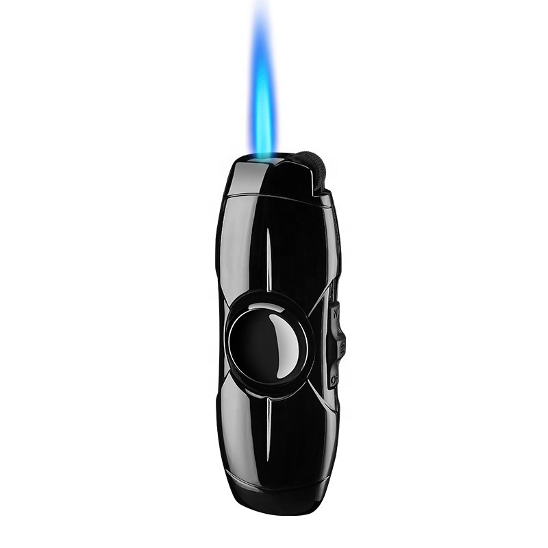 Direct Jet Fidget Spinner Inflatable Lighter Creative Spinning Gyro Lighter Windproof Blue Flame Lighter