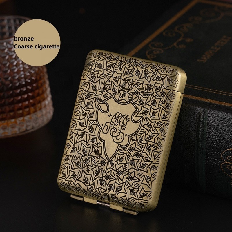 Coarse smoke 16 pcs thin smoke 20 pcs metal retro cigarette box open the head cover automatically pop open three cigarette box