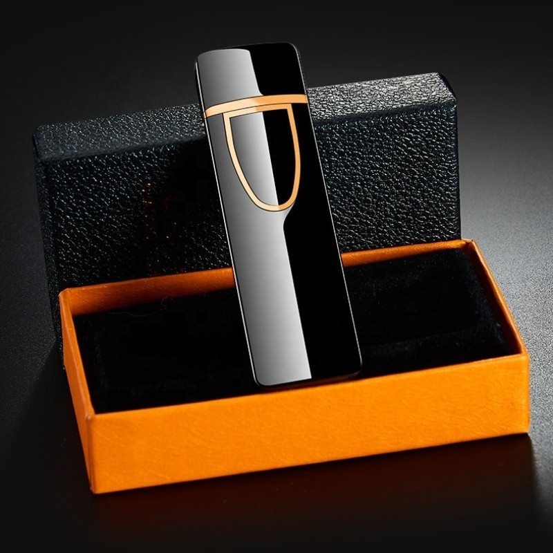 New Metal Touch Sensing Cigarette Lighter Compact USB Charging Gift Box Lighter Coarse Tungsten Wire Lighting Lighter