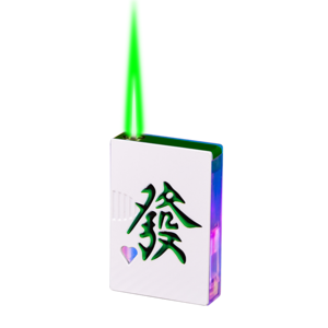 Creative Luminous Gas Transparent Luminous Mahjong lighter Dazzling Flashing Lights Windproof Green Flame Lighter