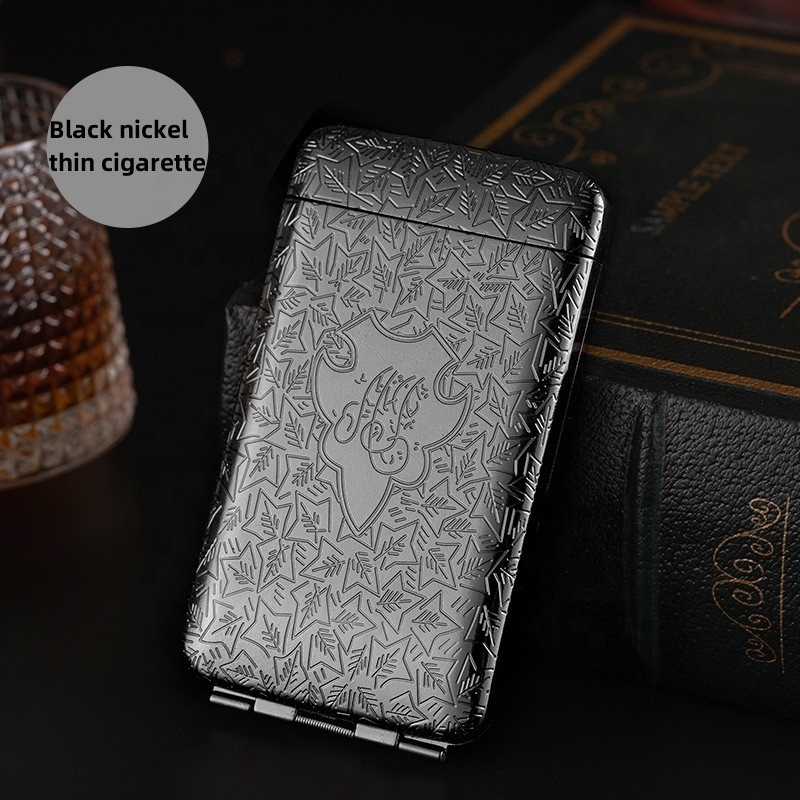 Coarse smoke 16 pcs thin smoke 20 pcs metal retro cigarette box open the head cover automatically pop open three cigarette box