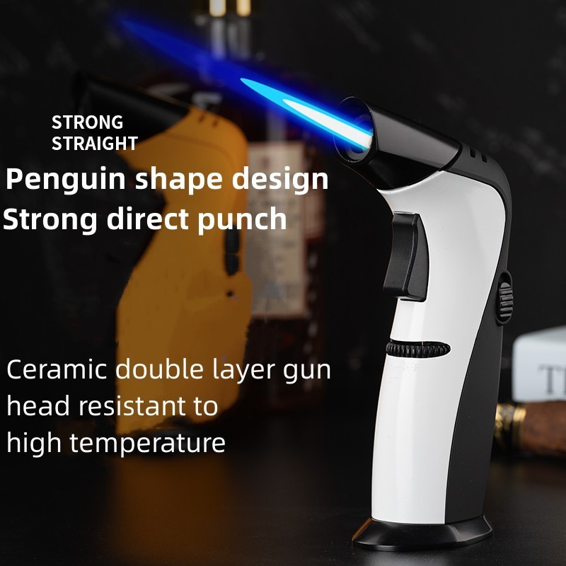 Portable Direct Blast Cigar Flame thrower Welding Gun BBQ Point Moxibustion Lighter Increase Flame Strong Direct Punch Lighter