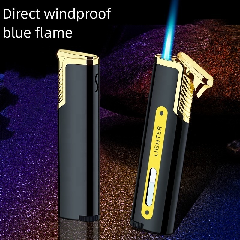 Torch Cigar Lighter With Adjustable Jet Flame,Cigar Holder Honorable Gift For Men Windproof Cool Refillable Butane Lighters