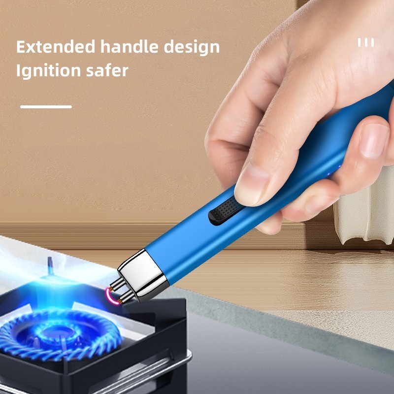 Rose Gold Candle Lighter Electric Plasma Arc Rechargeable USB Flameless Lighter Long For BBQ Home Camping Lighter