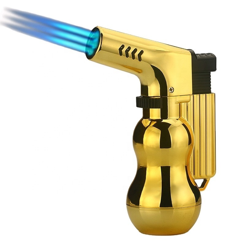 New Inflatable Torch Lighter Triple Jet Flame Cigar Lighter Refillable Butane Gas Lighter Direct Impact Welding Gun