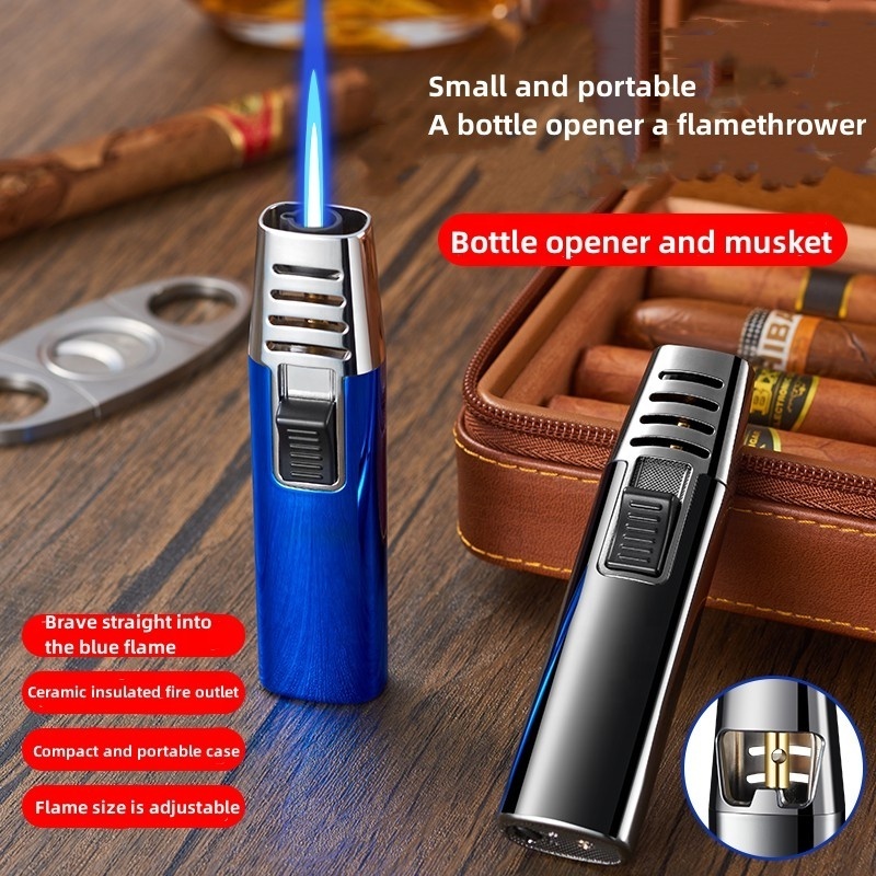 Turbine Torch Lighter Fashion Metal Gas Lighter Opener Flame Blaster Direct Injection Airbrush Moxibustion Cigar Special Lighter