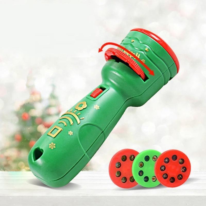 Christmas Toys Kids Glowing Toy HaHlloween Flashlight Slide Projector Torch Projection Light 24 Pattern Christmas Light