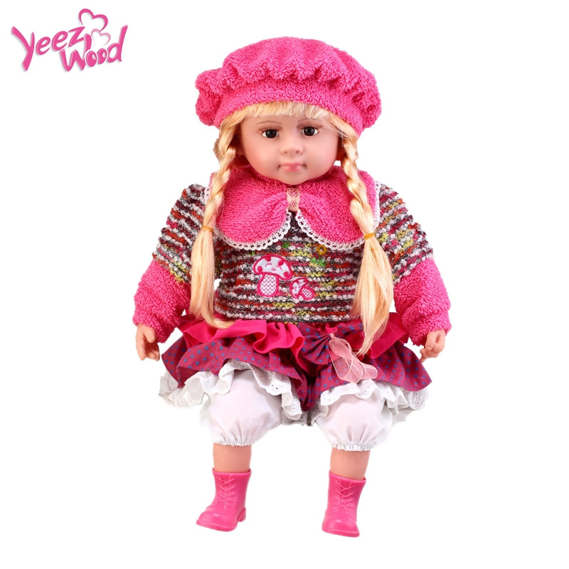 when touch body speak Spanish interactive vinyl plush toys soft cute talking function baby Dolls silicone american  doll