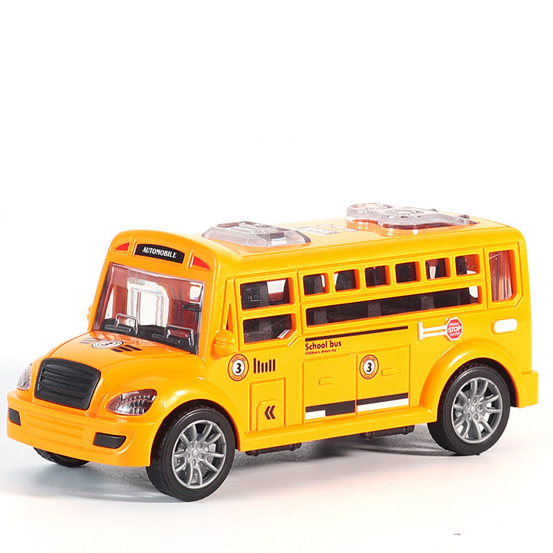 Hot sale cheap funny kids colorful plastic school bus toy wholesale educational mini school model toy bus