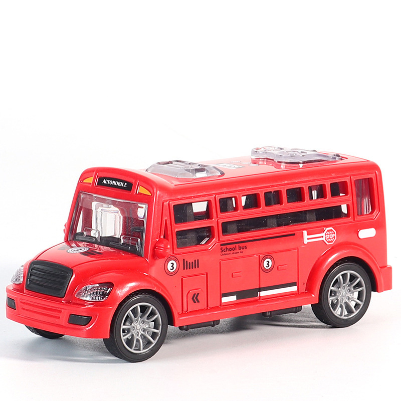 Hot sale cheap funny kids colorful plastic school bus toy wholesale educational mini school model toy bus