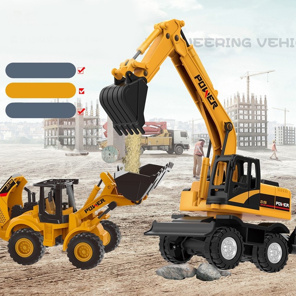 Hot Selling Toy Alloy Metal Excavator Truck Wheel Loader Diecast Model Car Toy Engineering vehicle