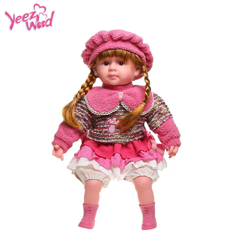 when touch body speak Spanish interactive vinyl plush toys soft cute talking function baby Dolls silicone american  doll