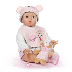 55CM soft body  doll reborn baby soft silicone doll eyes blink sweet girl baby Birthday Gifts