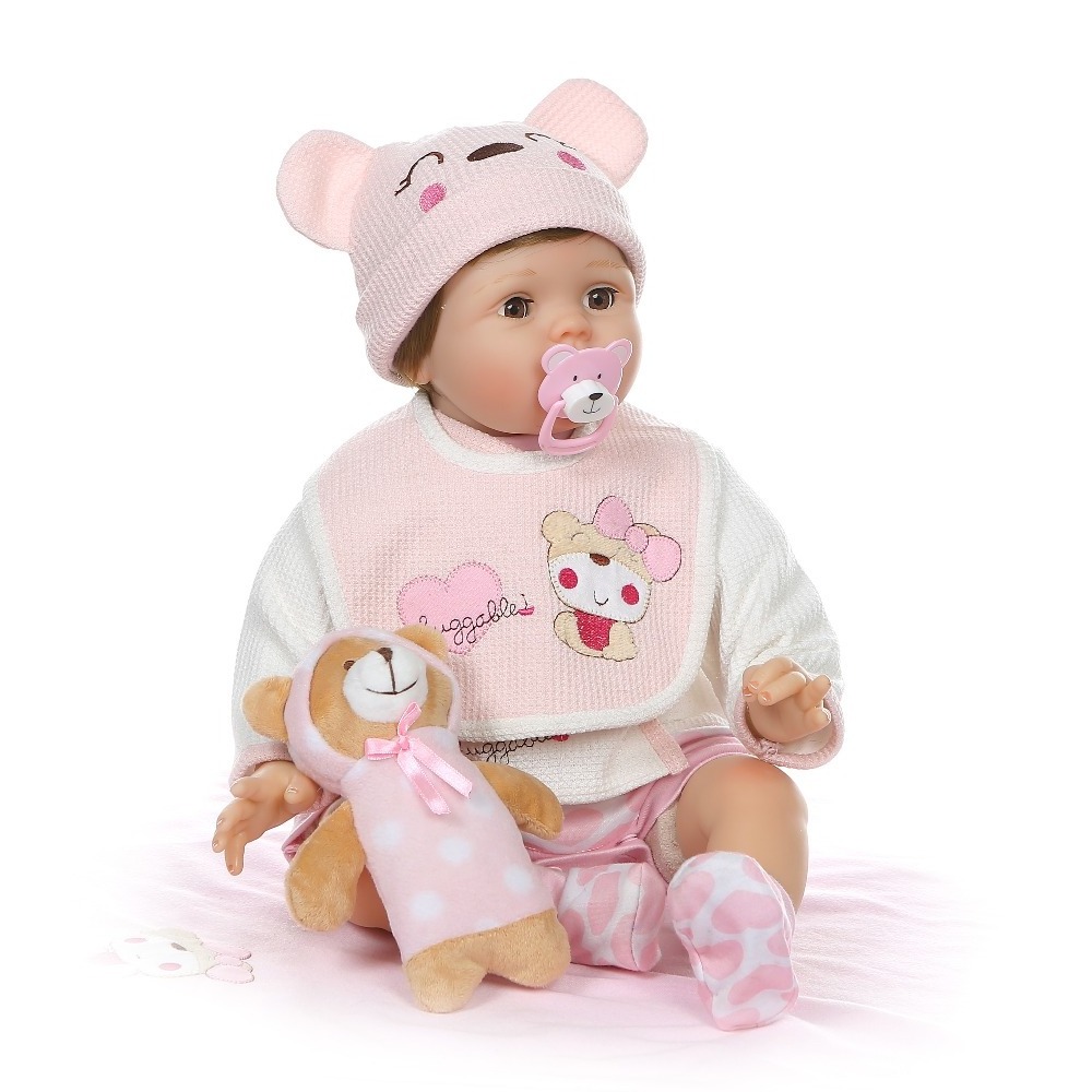 55CM soft body  doll reborn baby soft silicone doll eyes blink sweet girl baby Birthday Gifts