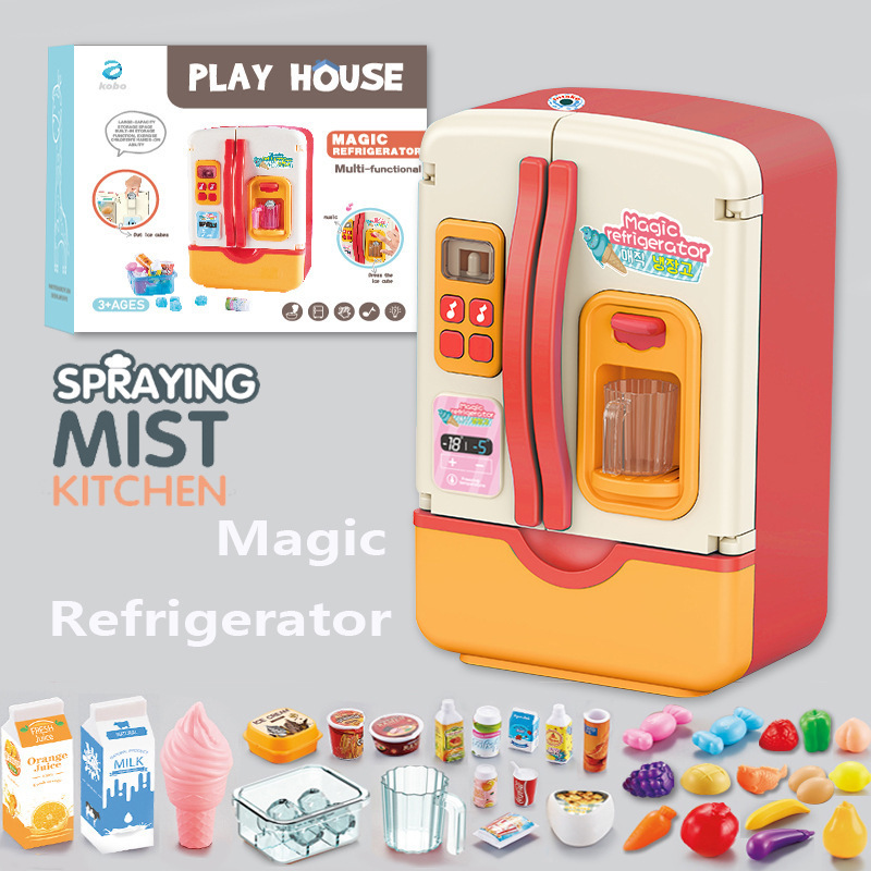 Light spray refrigerator electric children's play house toys kitchen sets toys