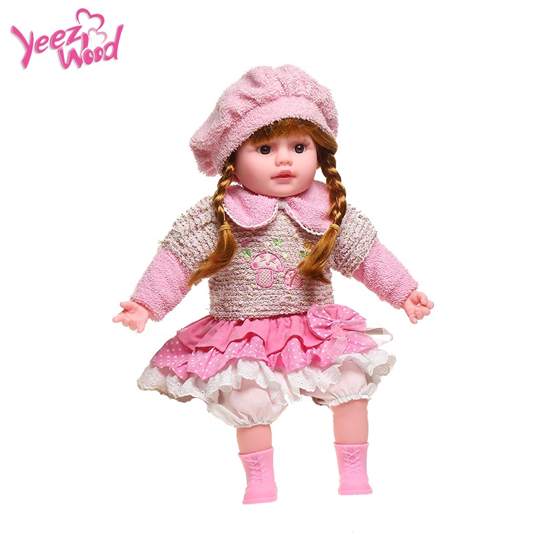 when touch body speak Spanish interactive vinyl plush toys soft cute talking function baby Dolls silicone american  doll