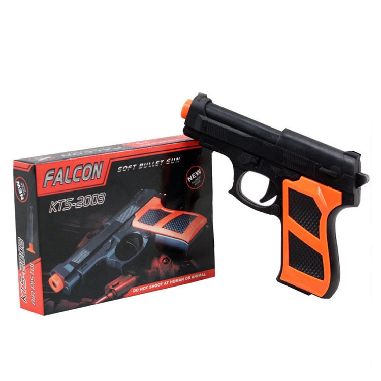 Hot Sale Cartoon Pistol Gun With Soft bullet High Quality Lifelike Plastic Gun Toys For Kids