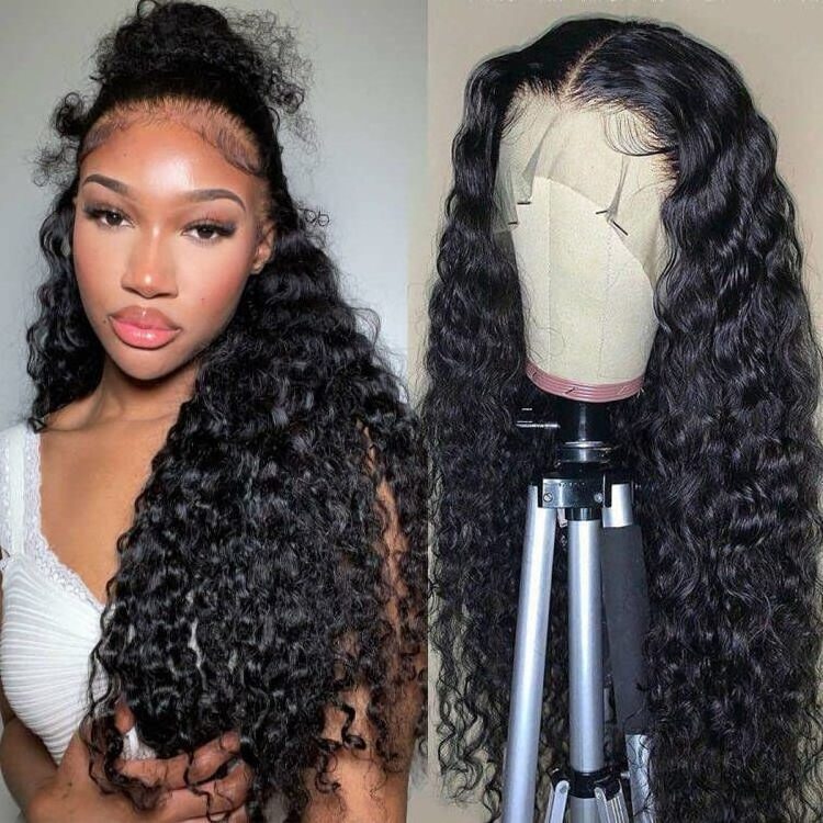 Wholesale Human Hair Glueless Transparent HD Wigs Lace Front Wigs Deep Wave HD Lace Frontal Brazilian Human Hair Wigs