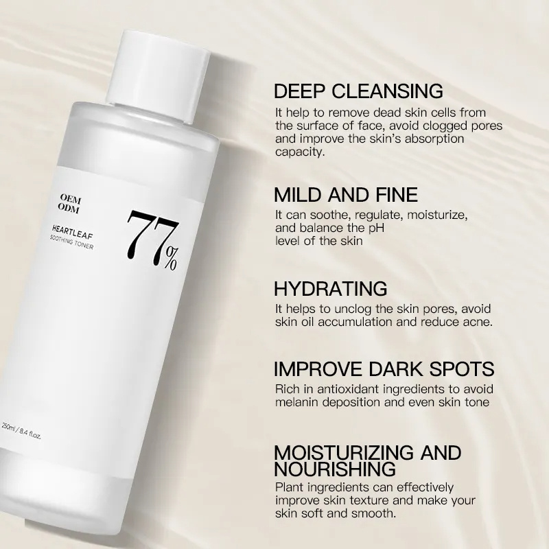 OEM 250ml Skin Trouble Care Calming Skin Refreshing Hydrating Purifying Heartleaf 77% Soothing Facial Toner