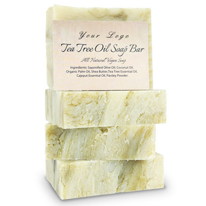 Private Label Wholesale Natural Organic Vegan Tea Tree Soap Moisturizing Cleansing Anti Acne Soap Bars