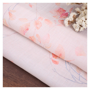 55 Ramie 45 Tencel 42 printed ramie topone lace plain elegant fabric 3d digital print for Hanfu dress cheongsam pajamas