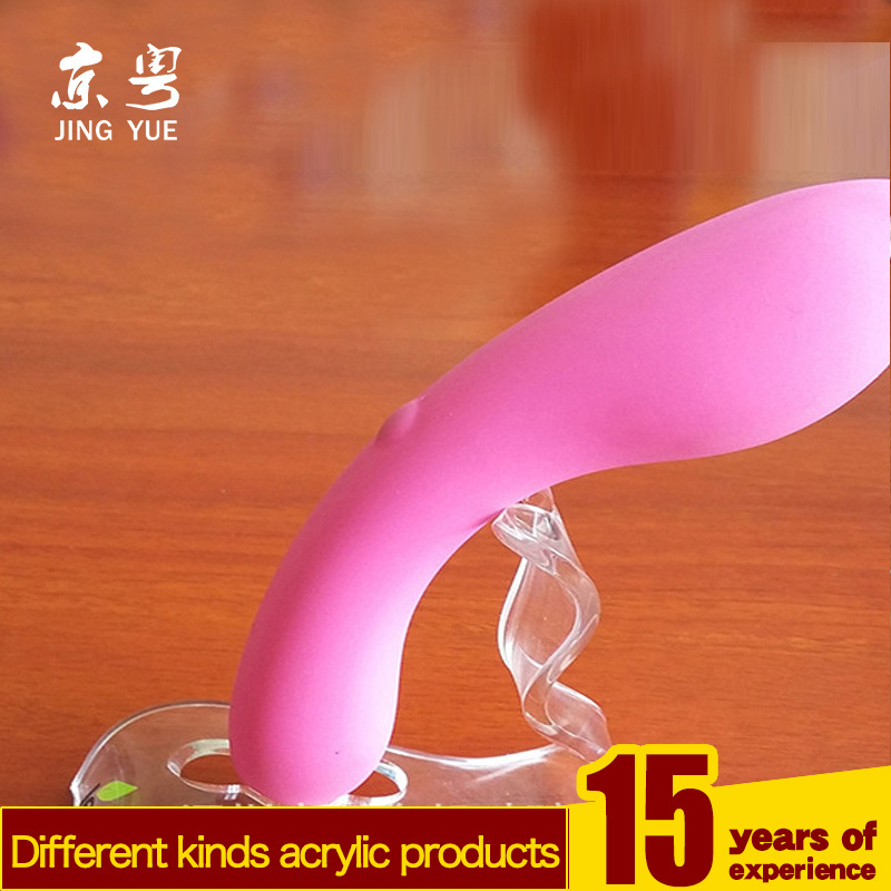 Factory custom clear store counter pmma plexiglass acrylic sex toy vibrator display rack holder acrylic sex toy acrylic stand