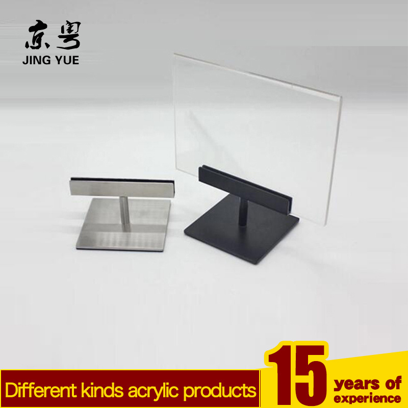 Factory custom silver A3 A4 A5 stainless steel metal number table stand menu holder metal menu card holder for wedding