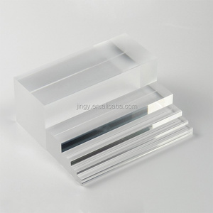 Factory custom clear solid pmma plexiglass acrylic laser cut acrylic block riser acrylic block display for jewelry cosmetic