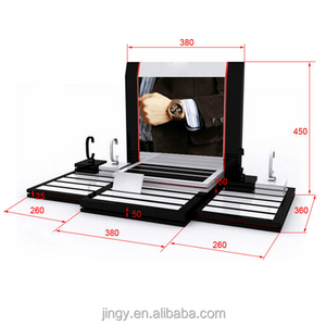 new design pmma plexiglass watches counter display black acrylic display stand for watches