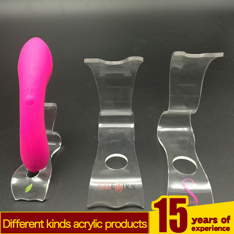 Factory custom clear store counter pmma plexiglass acrylic sex toy vibrator display rack holder acrylic sex toy acrylic stand