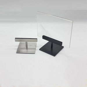 Factory custom silver A3 A4 A5 stainless steel metal number table stand menu holder metal menu card holder for wedding