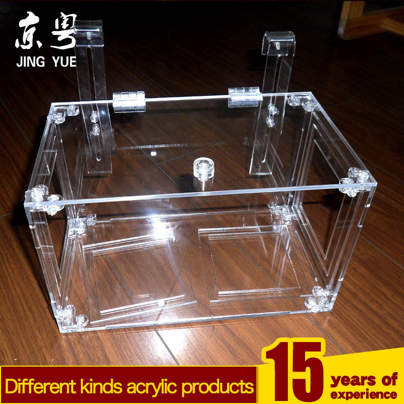 Factory custom reptile terrarium pmma plexiglass acrylic reptile enclosure cage acrylic reptile display case with two hangers