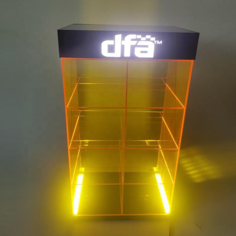 Led pmma plexiglass acrylic cell phone accessory mobile charger display box stand rack shelf phone accessories counter display