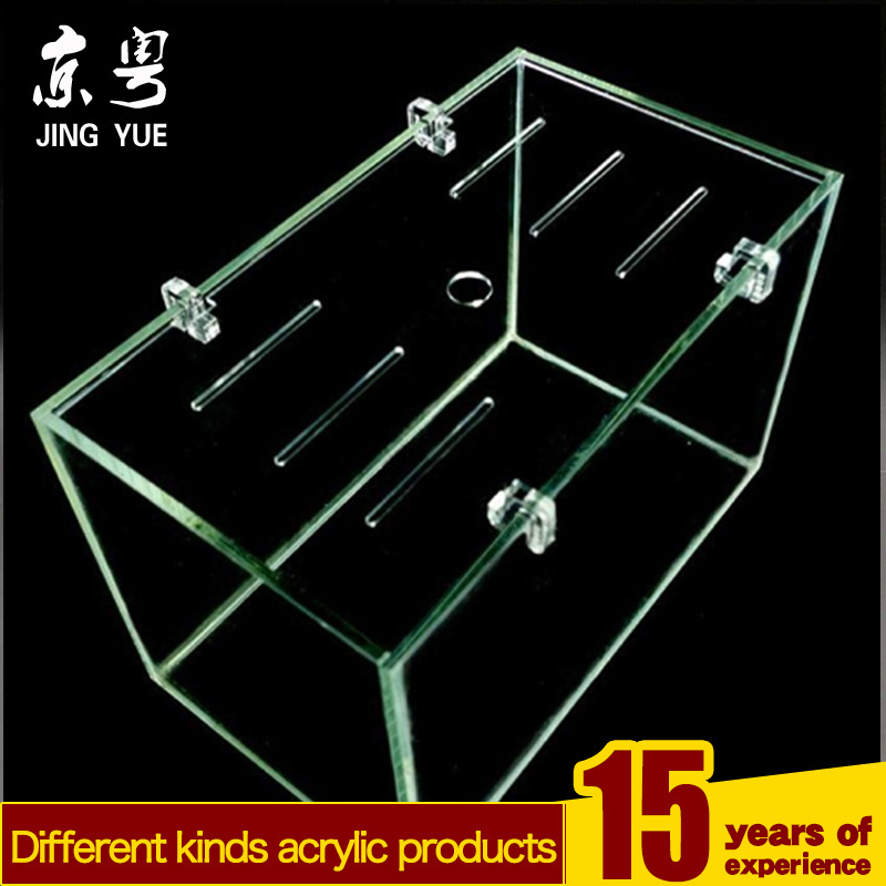 Factory custom reptile terrarium pmma plexiglass acrylic reptile enclosure cage acrylic reptile display case with two hangers