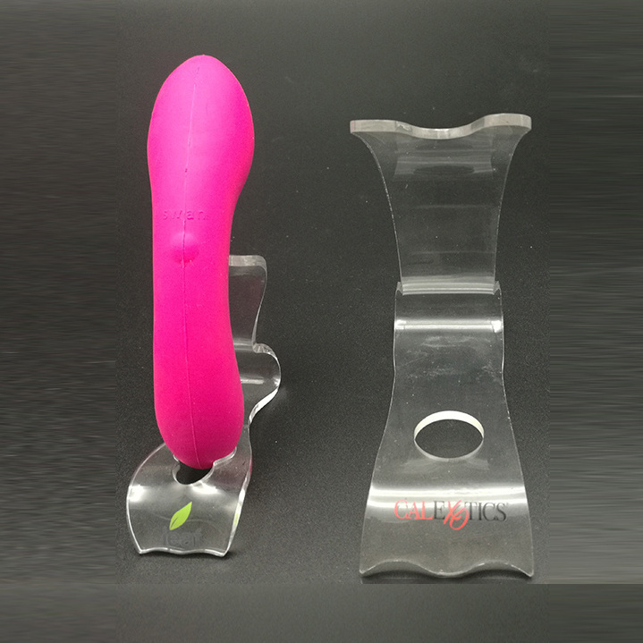 Factory custom clear store counter pmma plexiglass acrylic sex toy vibrator display rack holder acrylic sex toy acrylic stand