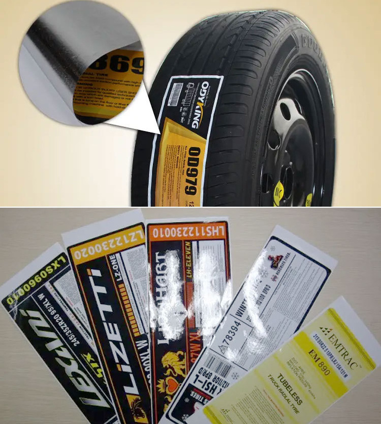 Premium Tyre Sticker Custom Waterproof Self Adhesive Printing Sticker High Stickness Labels for Car Tyre