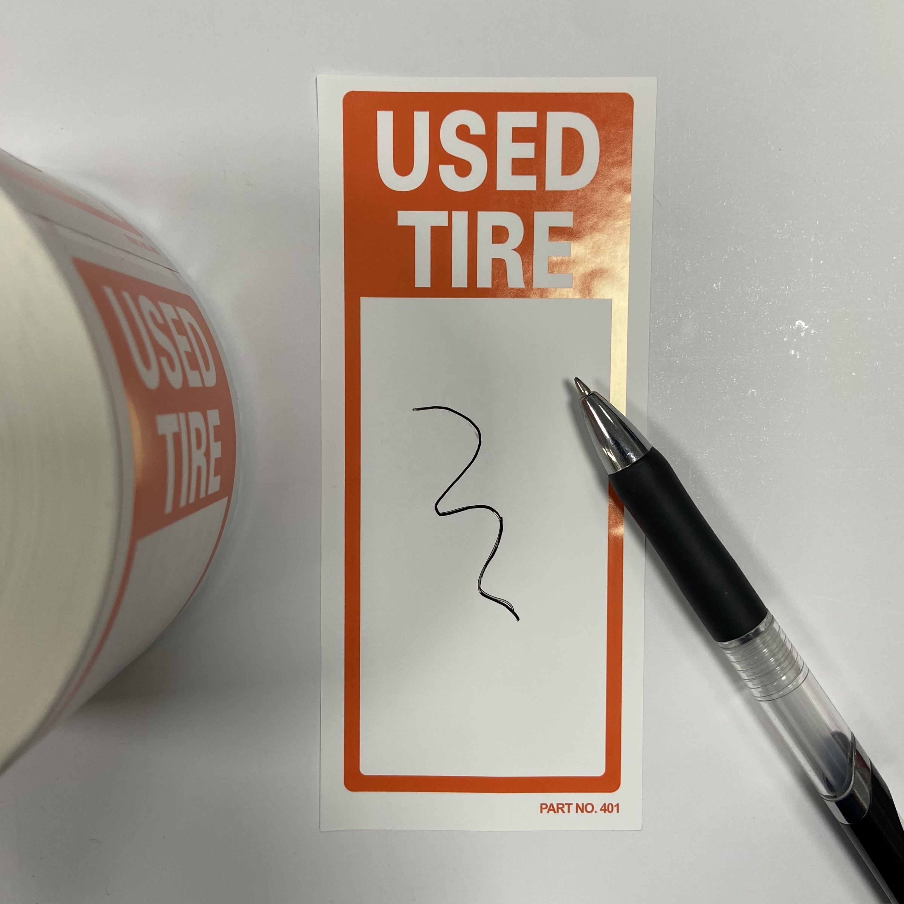 1roll of 250 stickers Adhesive strong waterproof and sunproof not fall off tire labels matte writable used tire stickers