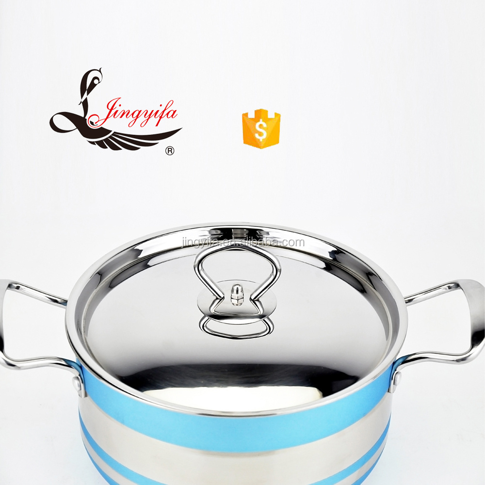 Kitchen Accessories blue color 8PCS super capsule bottom cookware