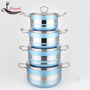 Kitchen Accessories blue color 8PCS super capsule bottom cookware