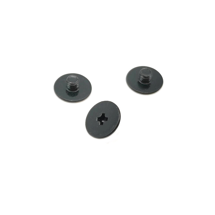 M2.5 Thin Flat Head Laptop CB Black Carbon Steel Cross Recessed Plastic Self tapping Screw