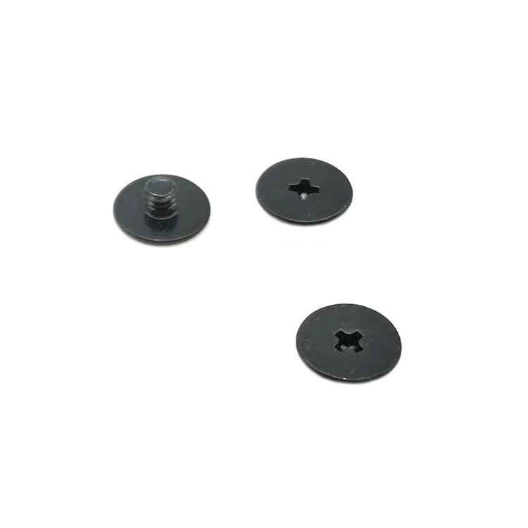 M2.5 Thin Flat Head Laptop CB Black Carbon Steel Cross Recessed Plastic Self tapping Screw