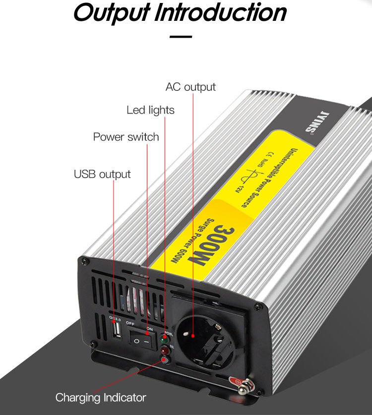 Rechargeable Pure Sine Wave Power Inverter 300 Watt China Electric Car Dc To Ac Power Inverter For Car Sale With Battery Charger