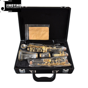 2022 Jingying Music Grade Examination Special Crystal Clarinet Bb 17 Keys Gold Plated / Playing Wind Instruments