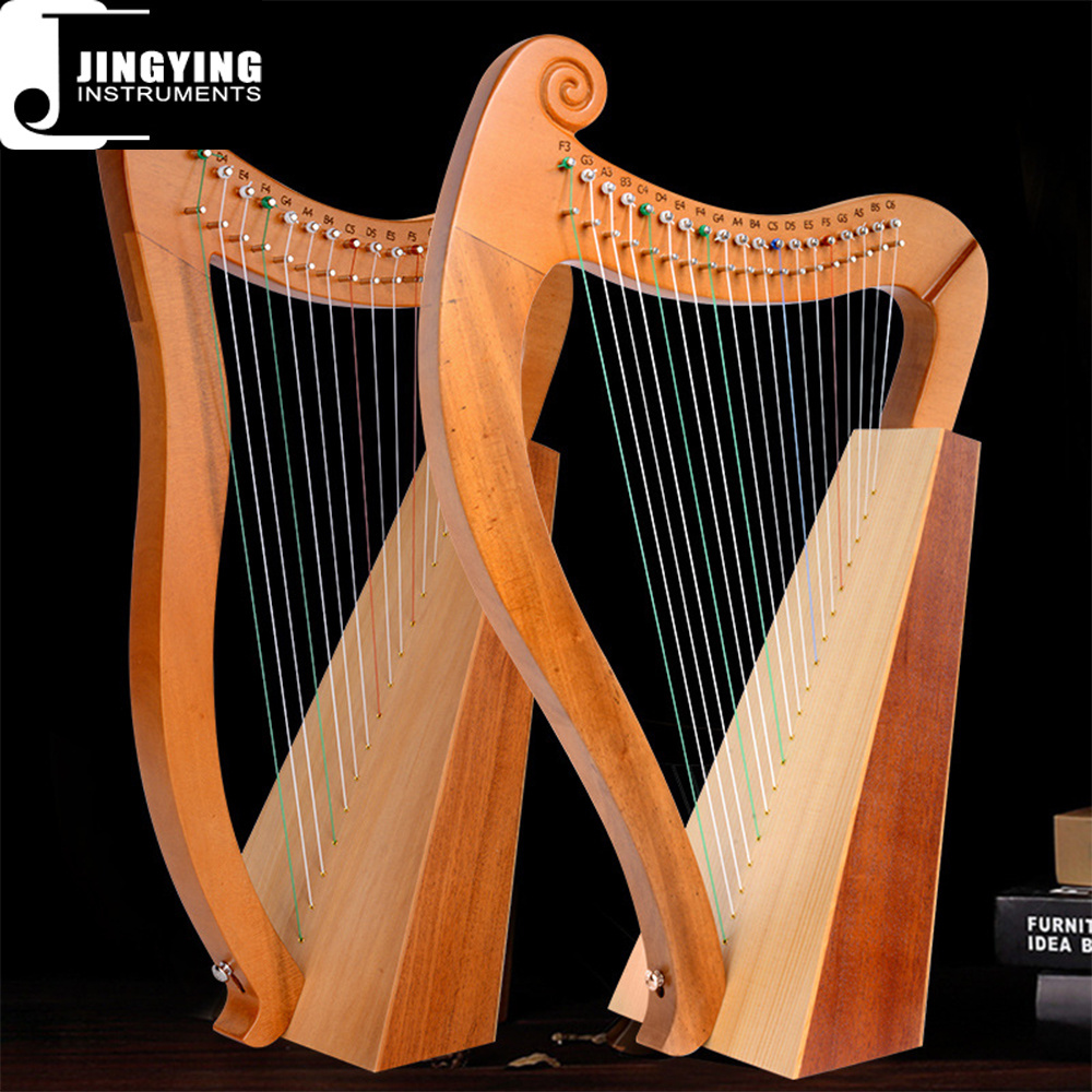 2022 Jingying Music Mahogany Material 15 /19 Strings Portable Lyre Small Harp