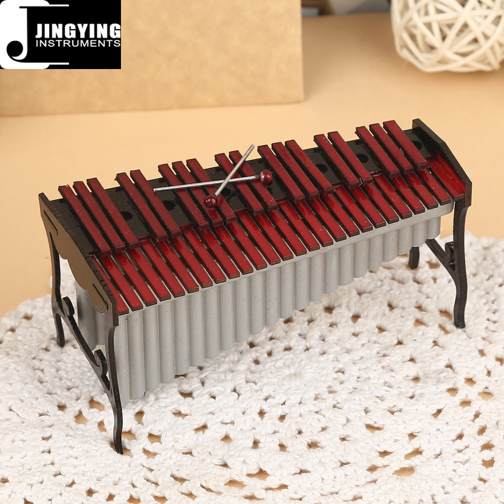 2024 Jingying Music Hand-made Natural Resin Material 12CM Mini Marimba Model Home Decoration Birthday Instrument Gift