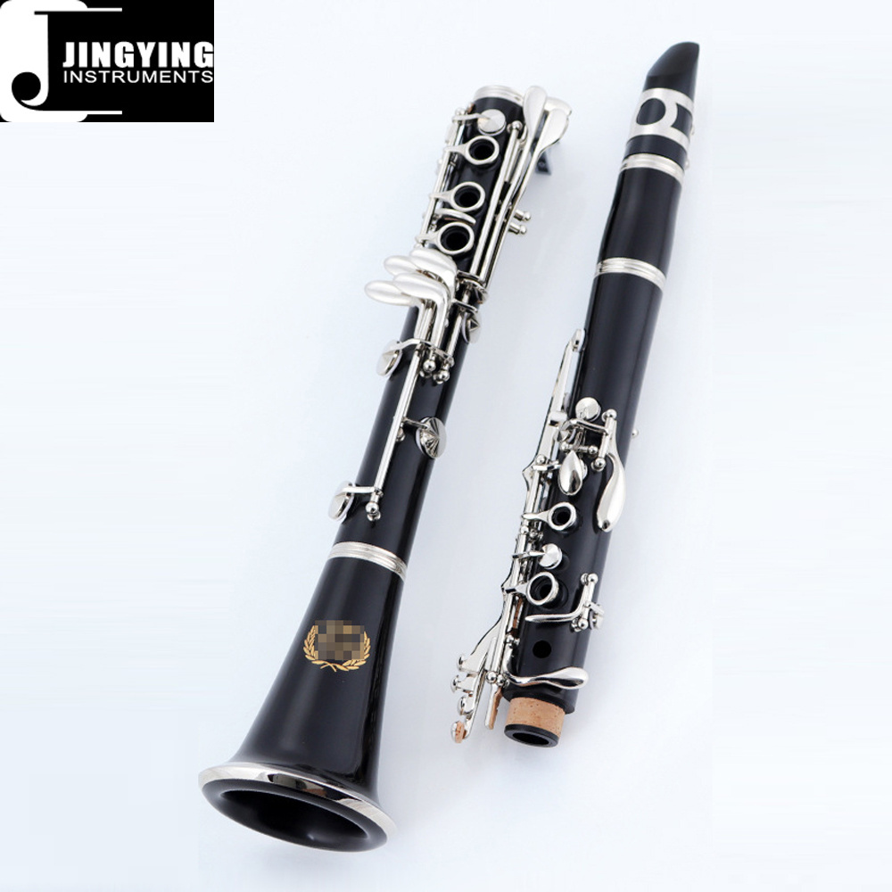 2023 Jingying Music Professional Bb Key Synthetic Ebony Body Nickel Plating High Gloss Clarinet