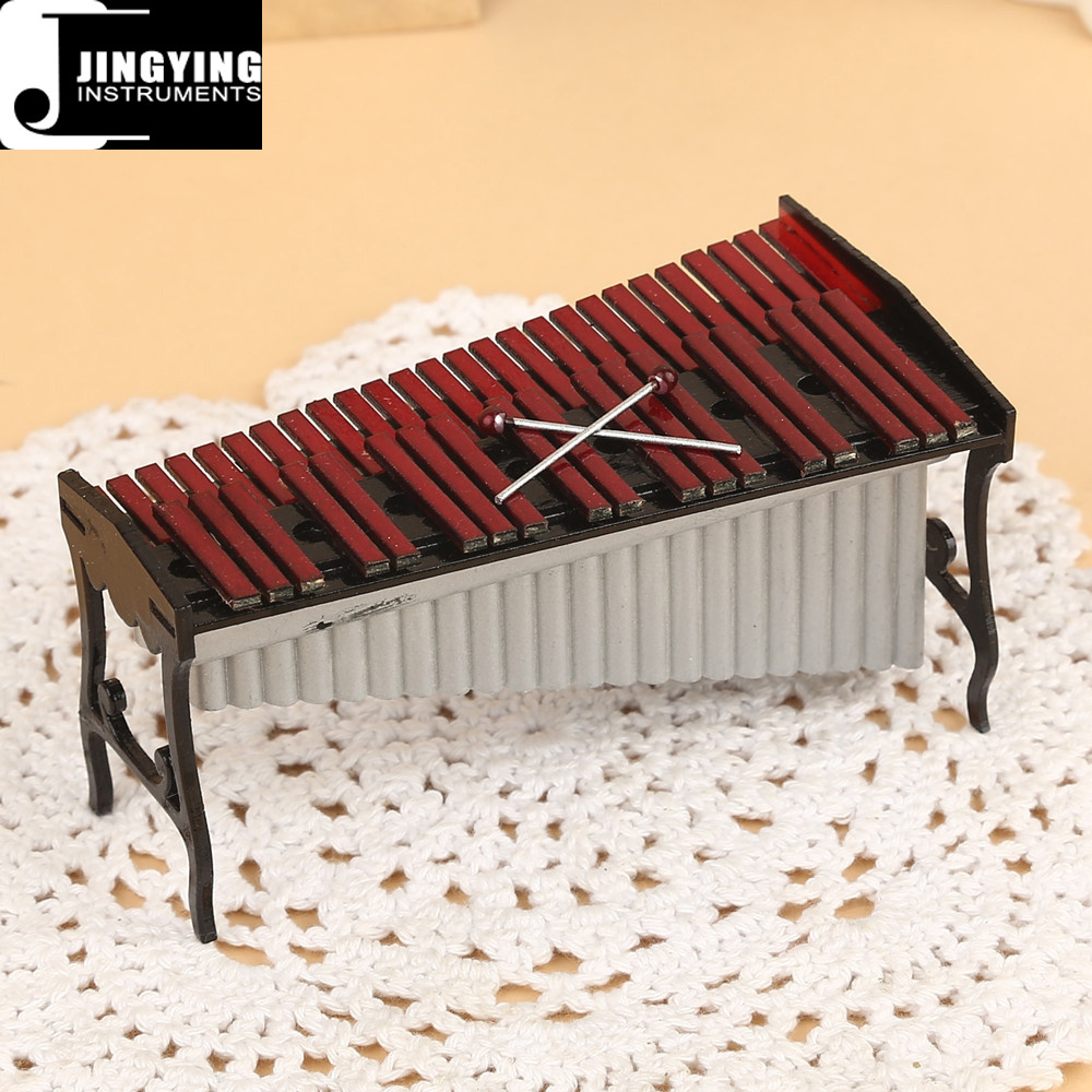 2024 Jingying Music Hand-made Natural Resin Material 12CM Mini Marimba Model Home Decoration Birthday Instrument Gift